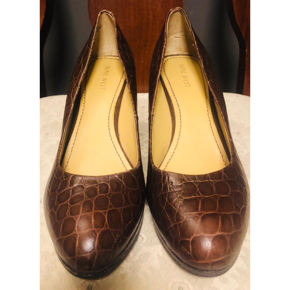 Nine West Selene croco embossed leather pu…